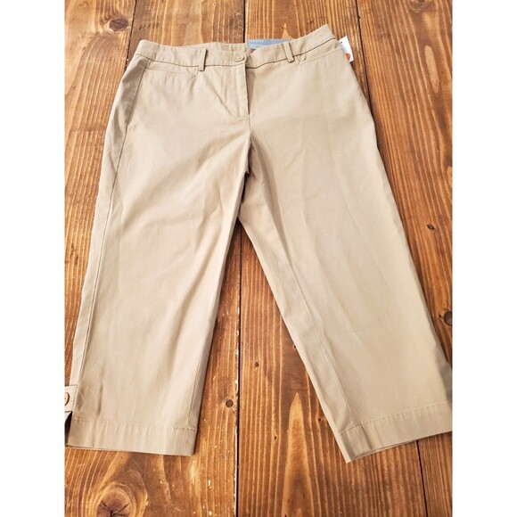 Talbots Pants - Talbots Capris Tan Perfect Skimmer Slim Leg Pedal Pusher 8P